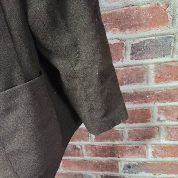 Trissis Blazer Jacket 44 | Vintage 90s Brown Wool Blend Single Breasted - Picture 4 of 6